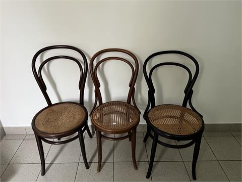3 Stühle nach Art von Thonet