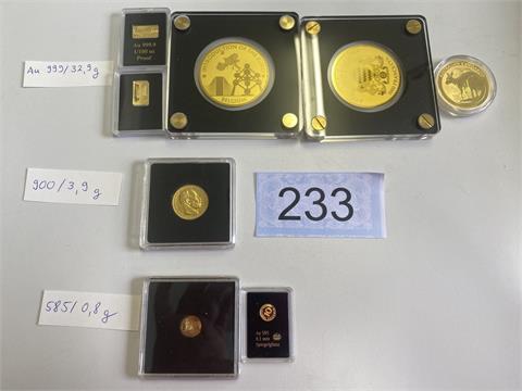 Posten Goldmünzen und Barren