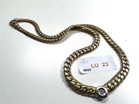 1 Halskette mit Mittelstein Brillant (585/- 23,38 gr.)