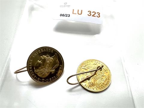 1 P. Ohrringe 2 Dukaten mit Bügel (986/- 7,71 gr.)