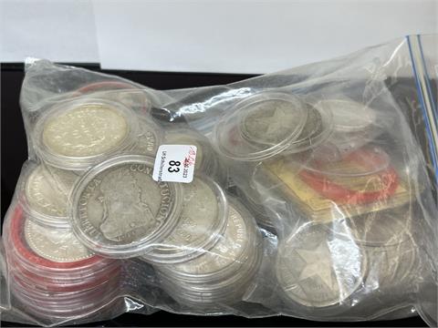 42 Silbermünzen 1089,8g