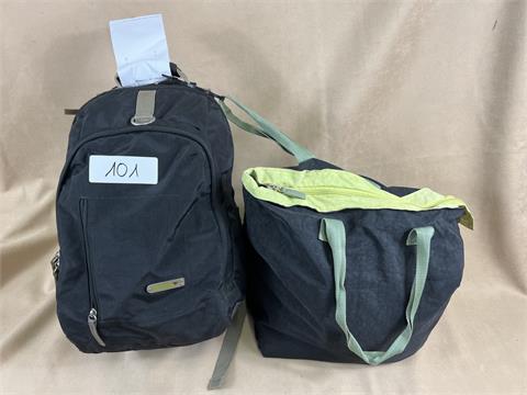 Rucksack antler und Tasche schwarz-grün