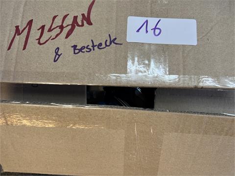 1 Kiste mit "Küchenmessern und Besteck"
