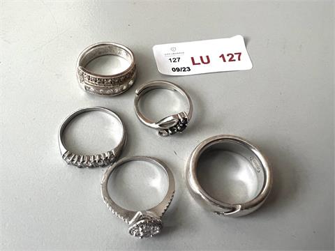 5 Ringe (Ag925/- 23,27 gr.)