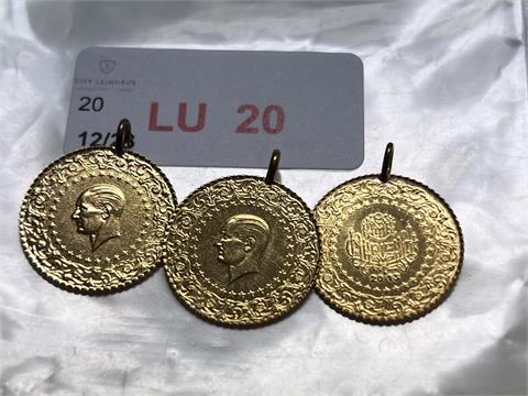 3 arab. Münzen mit Doubleöse