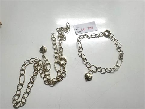 1 Kette und 1 Armband (585/- 7,50 gr.)