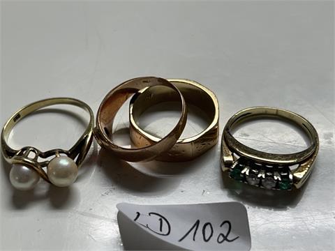 1 Ring m. Perlen (585/- 2,70 gr.);