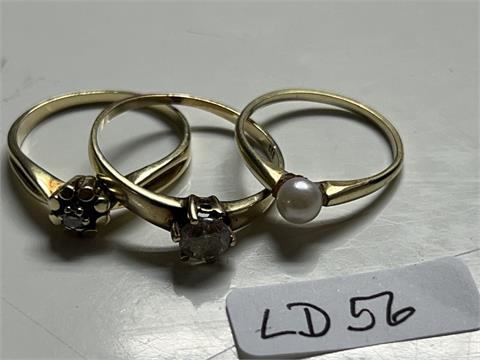 1 Da.ring m. Stein (333/- 1,73 gr.);