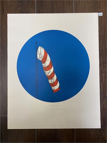 Peter Nagel Farbserigrafie auf Papier "Wind"