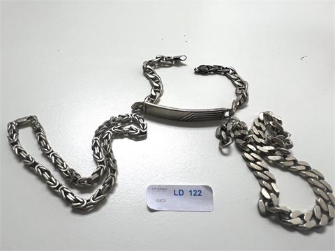 3 Armbänder (Ag925/- 44,00 gr.)