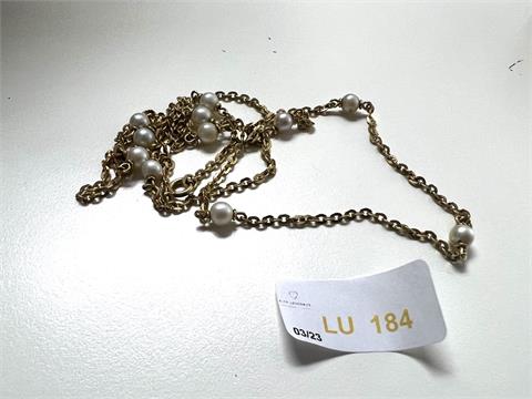 1 Kette mit Perlen (750/- 15,67 gr.)