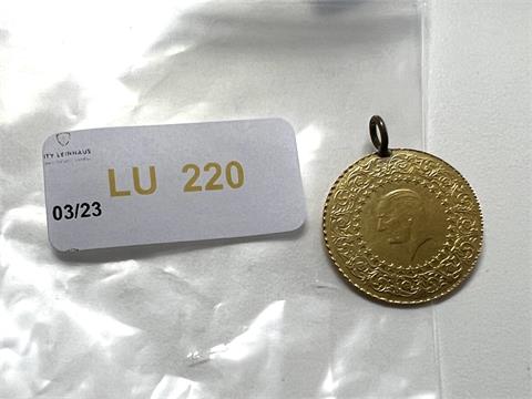 1 Münze mit Dbl. Öse (916,66/- 3,58 gr.)