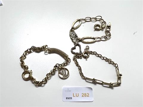 3 Armbänder (585/- 17,59 gr.)