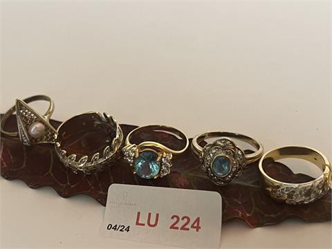 1 Ring mit blauem FS (333/- 3,48 gr.);