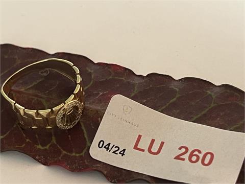 1 Ring mit Krone (585/- 2,41 gr.)