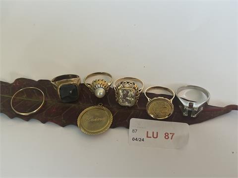1 Ring mit Perle (585/- 3,91 gr.);