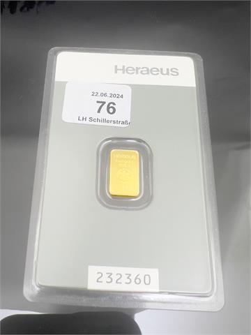 Goldbarren Heraeus, G999